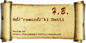 Háromszéki Betti névjegykártya